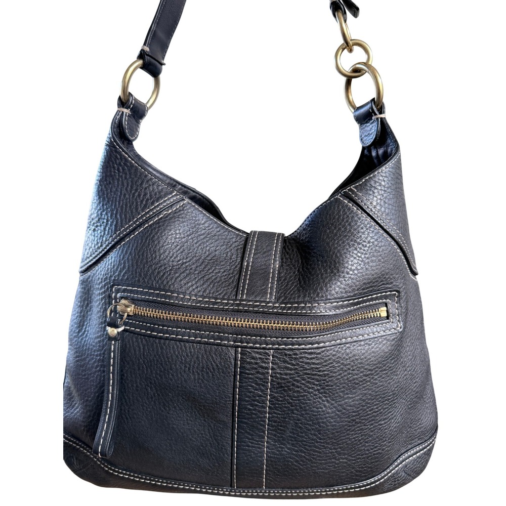 Coach Hamptons leather clip hobo style 10214 gold pebbled leather - Picture 5 of 16